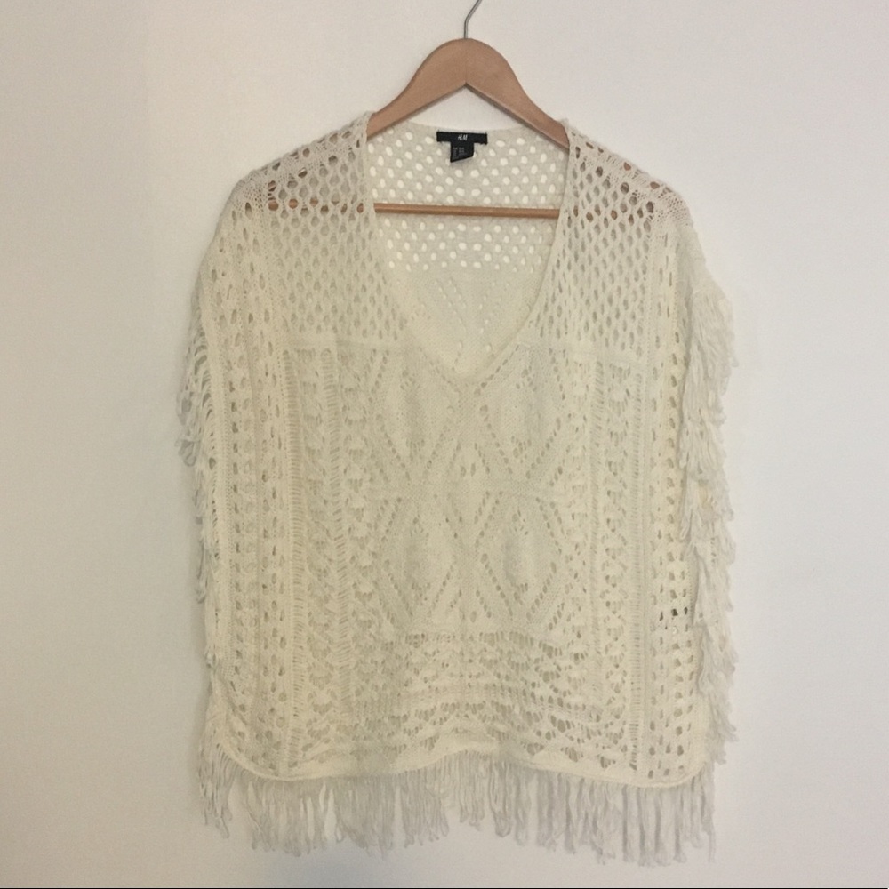 White crochet cover-up or top